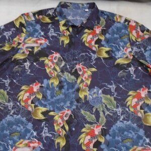 Robert Graham Palmico Sound Koi Fish Classic Fit Button Down Shirt Mens 3XLT